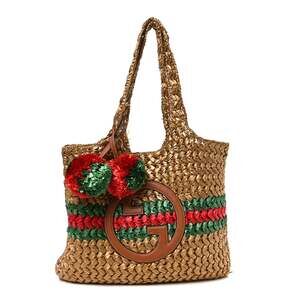 Gucci Raffia Effect Interlocking G Tote #240669G14B
